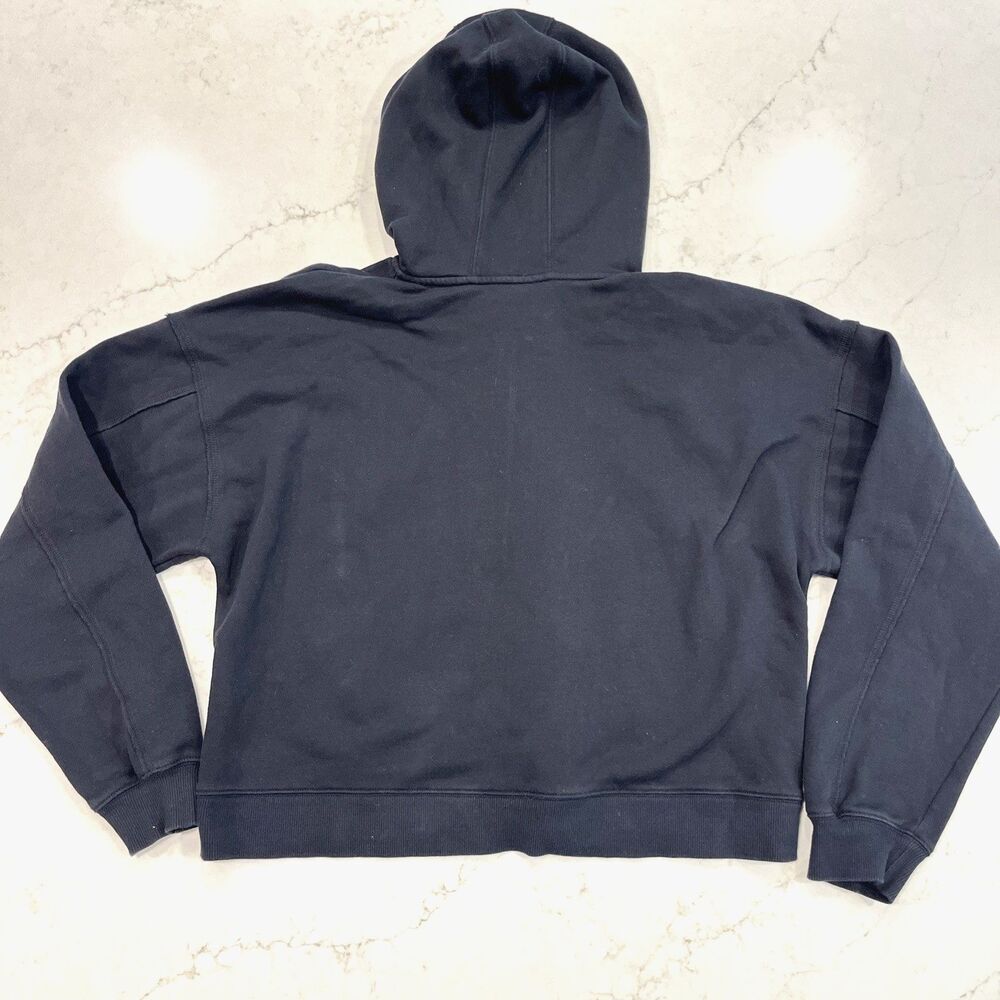 Under Armour Project Rock Crop Cropped Hoodie Womens Medium Black Full Zip - Picture 2 of 11